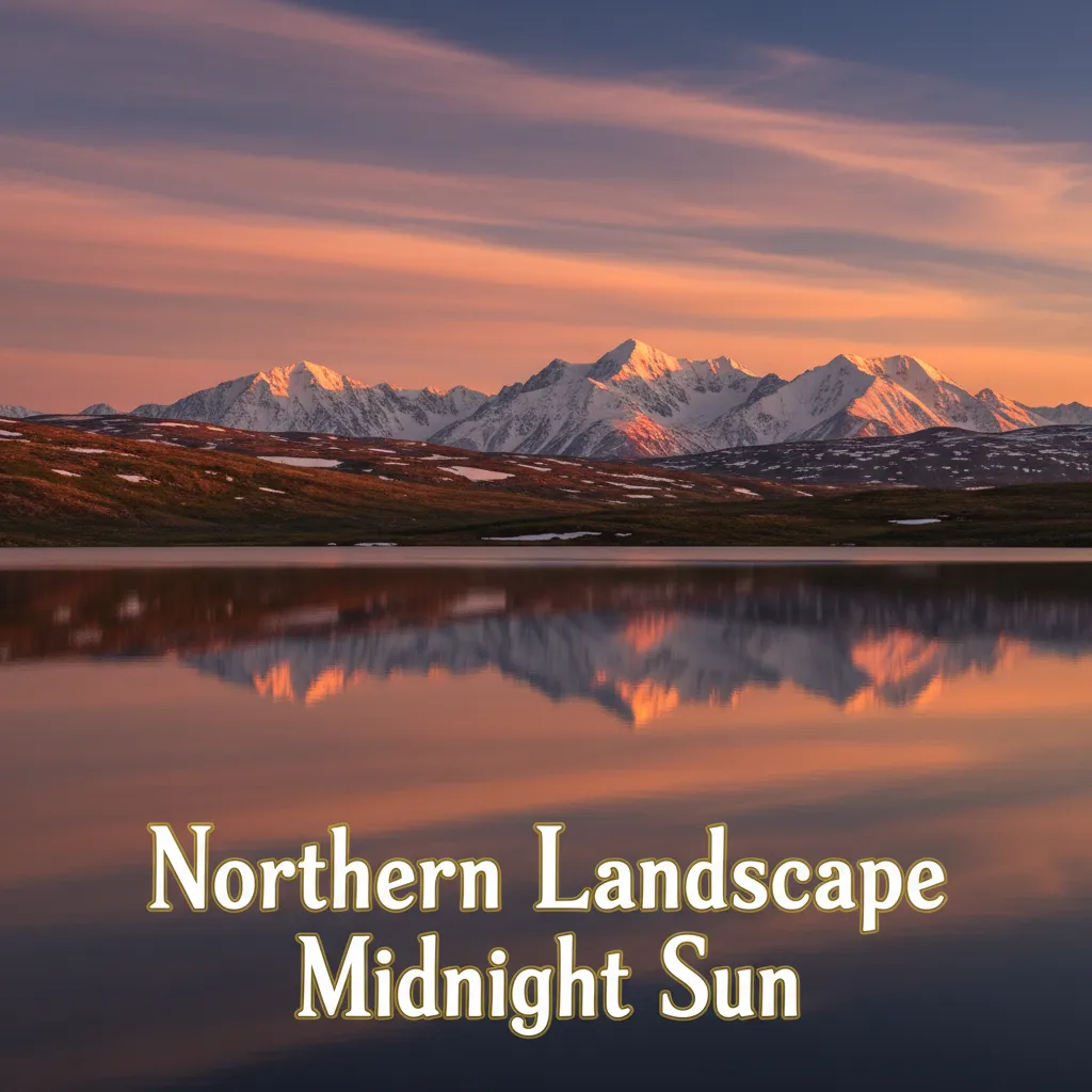 Northern landscape midnight sun