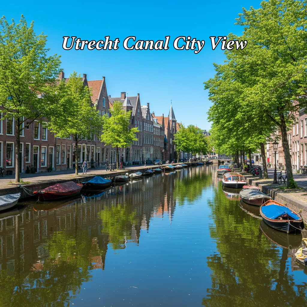 Utrecht canal city view