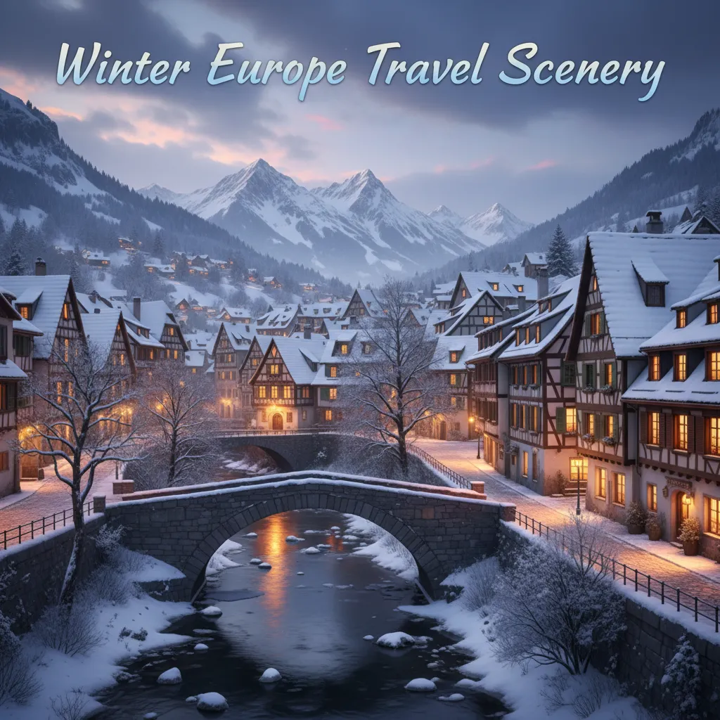 Winter Europe travel scenery