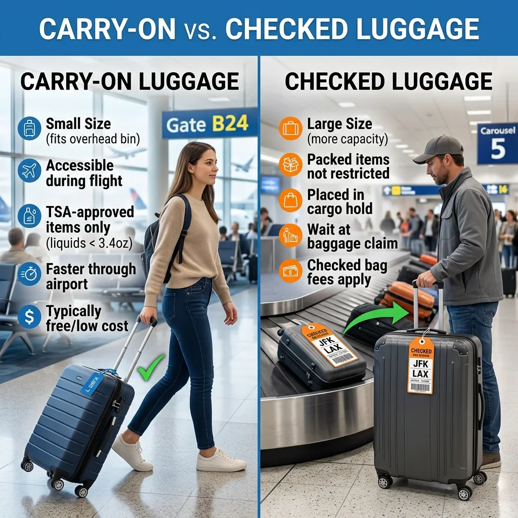 Carry-On vs. Checked Luggage